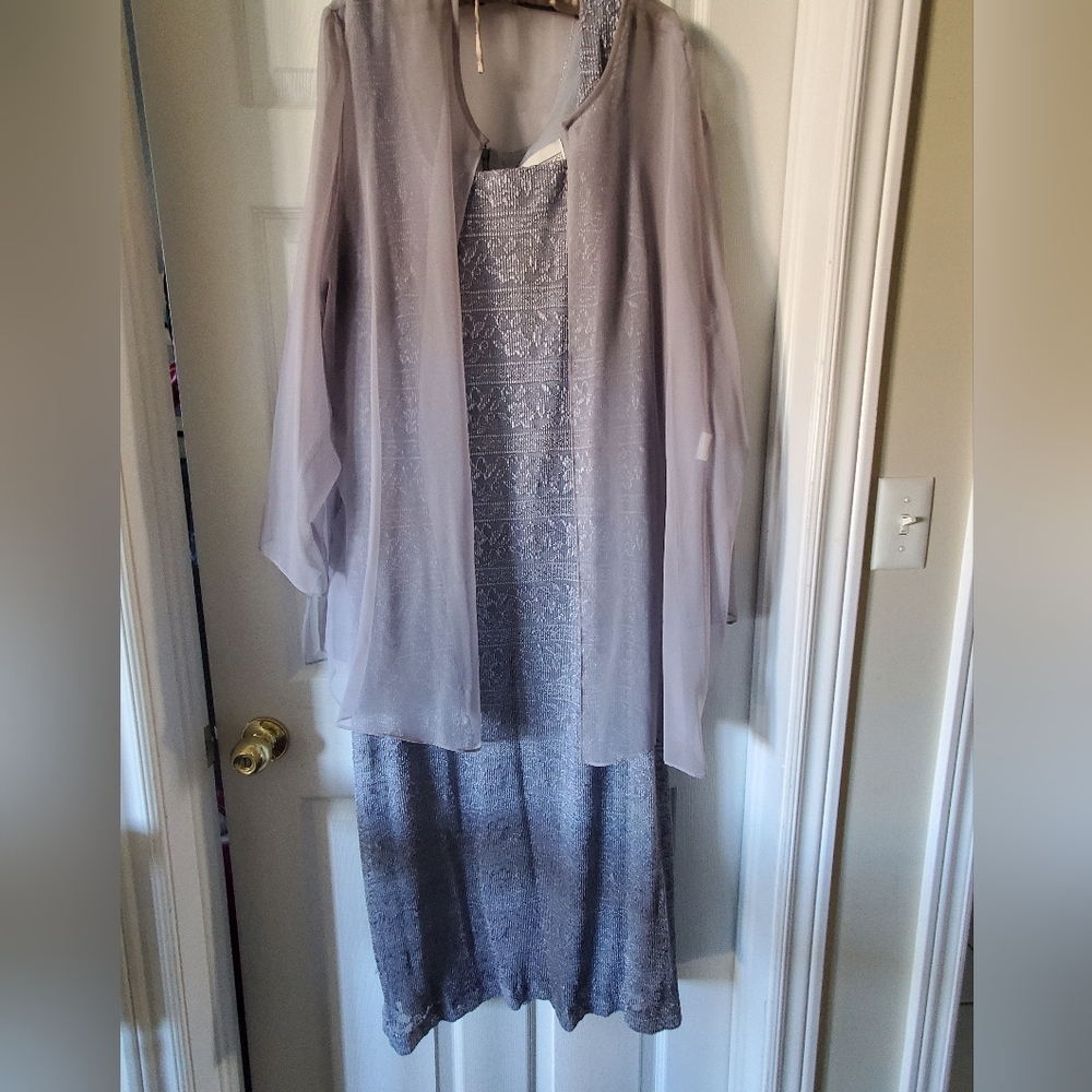 Plus  Size Party  Dress Grey/Silver